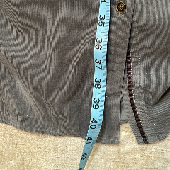 Shirt dress Coldwater Creek size 12 P grey Corduroy long sleeve New button gray - Picture 7 of 7
